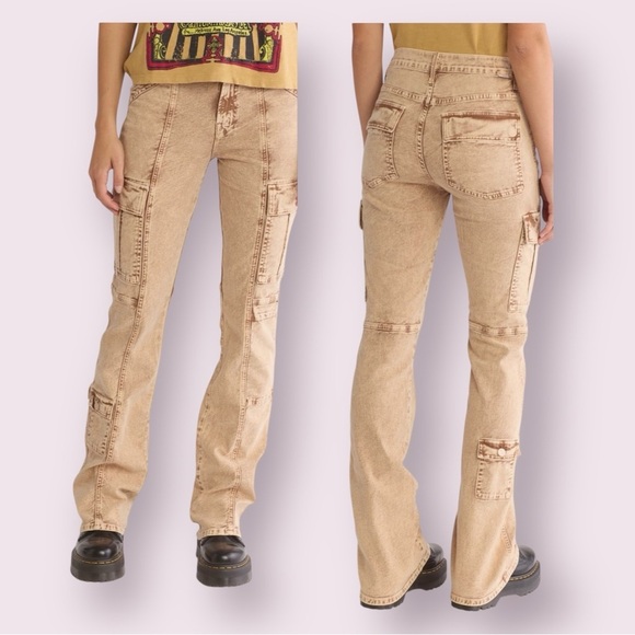 MOTHER Jeans The Swiss Army Desperado Heel Jeans in Tan Sz 28 NWT - Picture 1 of 16